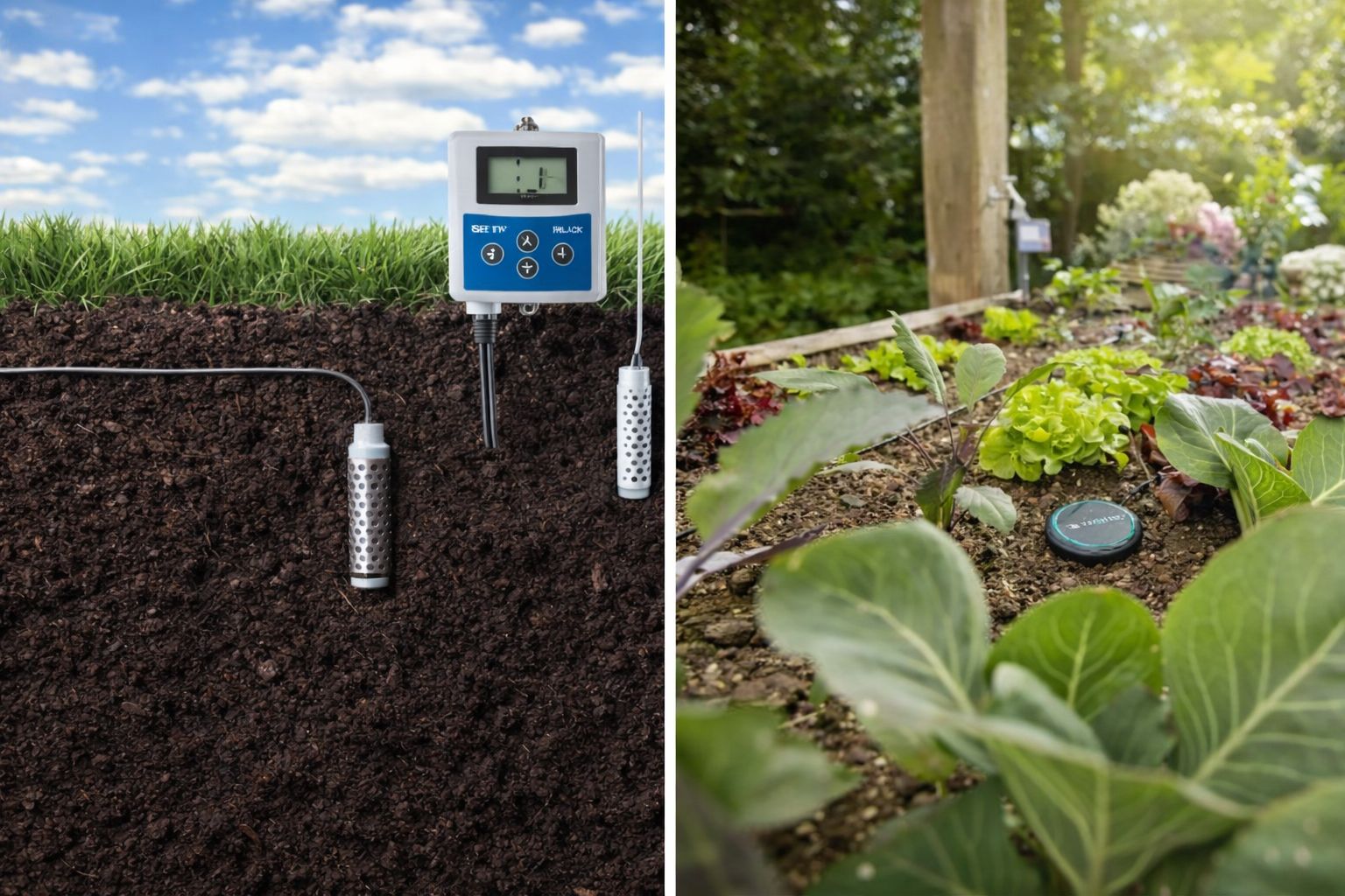 Soil Moisture Sensors for Water Saving in Irrigation Systems Soil moisture sensor connected to an automatic irrigation system to prevent unnecessary water waste